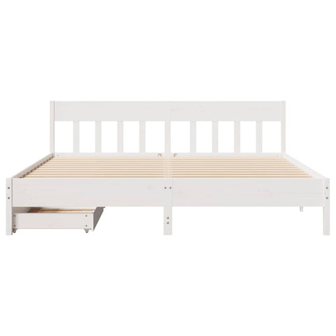 vidaXL Bed Frame without Mattress White 200x200 cm Solid Wood Pine
