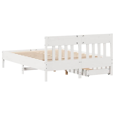 vidaXL Bed Frame without Mattress White 160x200 cm Solid Wood Pine