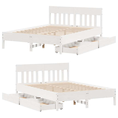 vidaXL Bed Frame without Mattress White 160x200 cm Solid Wood Pine