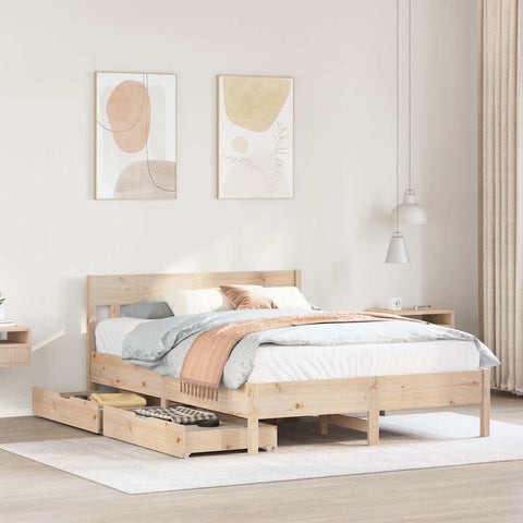 vidaXL Bed Frame without Mattress 140x200 cm Solid Wood Pine