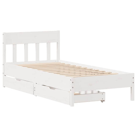 vidaXL Bed Frame without Mattress White 90x200 cm Solid Wood Pine