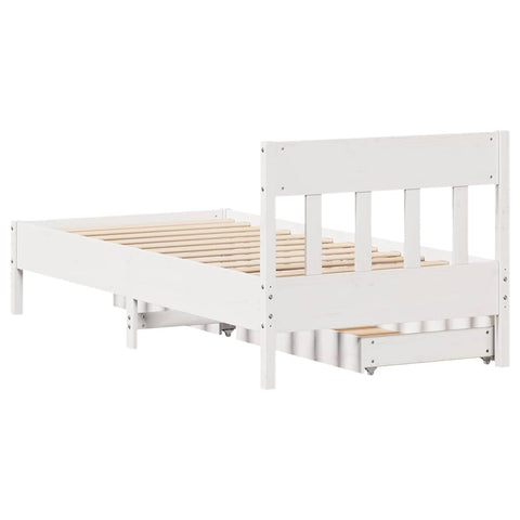 vidaXL Bed Frame without Mattress White 90x200 cm Solid Wood Pine