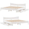 vidaXL Bed Frame with Drawers White 200x200 cm Solid Wood Pine