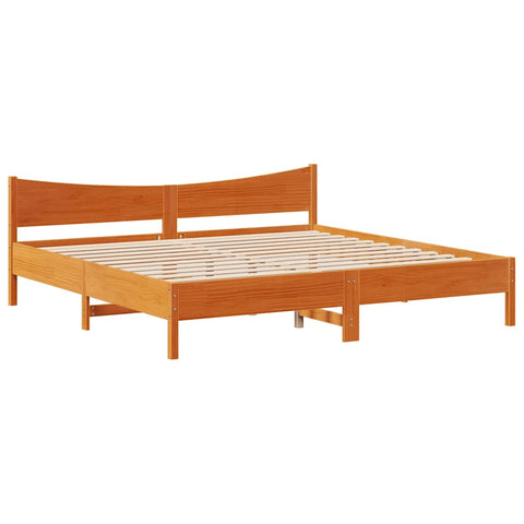 vidaXL Bed Frame with Drawers Wax Brown 200x200 cm Solid Wood Pine