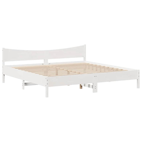 vidaXL Bed Frame with Drawers White 180x200 cm Super King Solid Wood Pine