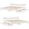 vidaXL Bed Frame with Drawers White 180x200 cm Super King Solid Wood Pine