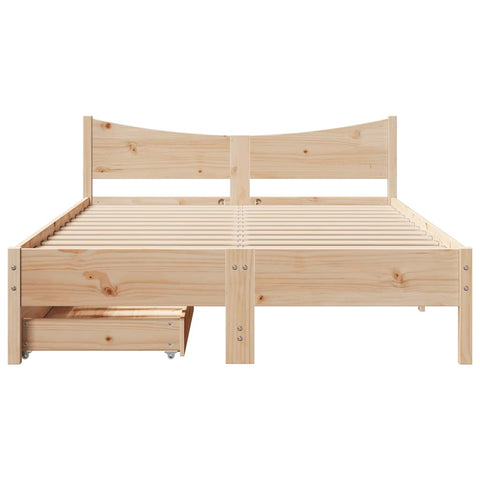 vidaXL Bed Frame with Drawers 150x200 cm King Size Solid Wood Pine