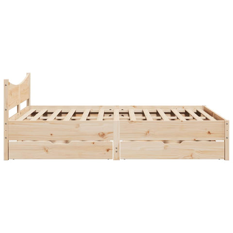 vidaXL Bed Frame with Drawers 150x200 cm King Size Solid Wood Pine
