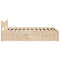vidaXL Bed Frame with Drawers 150x200 cm King Size Solid Wood Pine