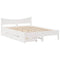 vidaXL Bed Frame with Drawers White 150x200 cm King Size Solid Wood Pine