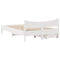 vidaXL Bed Frame with Drawers White 150x200 cm King Size Solid Wood Pine