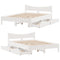 vidaXL Bed Frame with Drawers White 150x200 cm King Size Solid Wood Pine