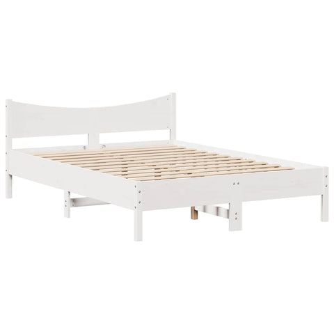 vidaXL Bed Frame with Drawers White 140x200 cm Solid Wood Pine