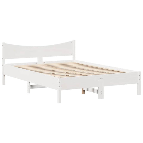 vidaXL Bed Frame with Drawers White 140x190 cm Solid Wood Pine