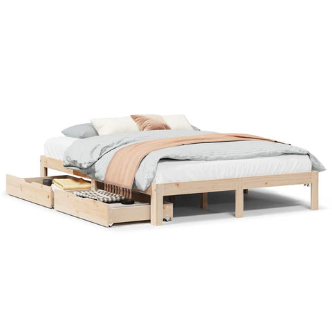 vidaXL Bed Frame with Drawers without Mattress 120x190 cm Small Double