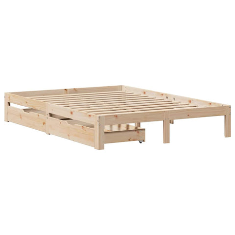 vidaXL Bed Frame with Drawers without Mattress 120x190 cm Small Double