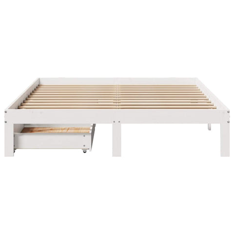 vidaXL Bed Frame with Drawers without Mattress White 160x200 cm