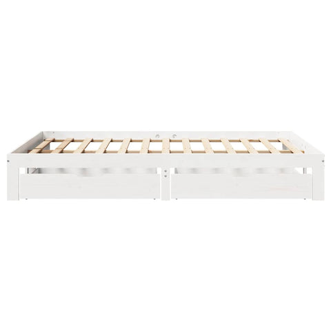 vidaXL Bed Frame with Drawers without Mattress White 160x200 cm