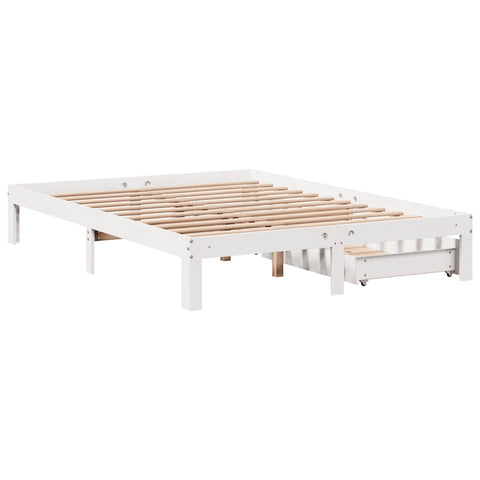 vidaXL Bed Frame with Drawers without Mattress White 160x200 cm