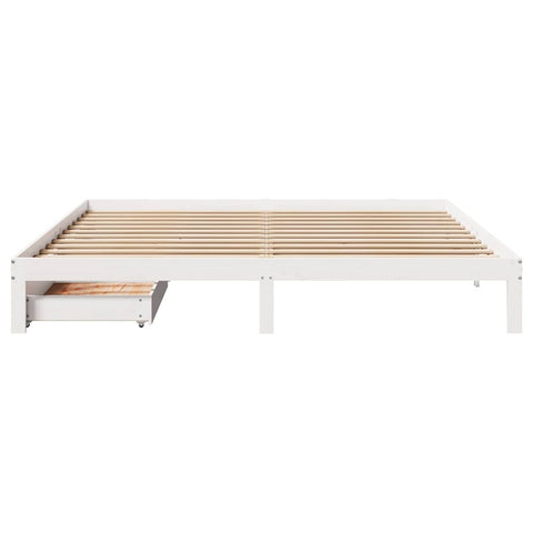 vidaXL Bed Frame with Drawers without Mattress White 200x200 cm