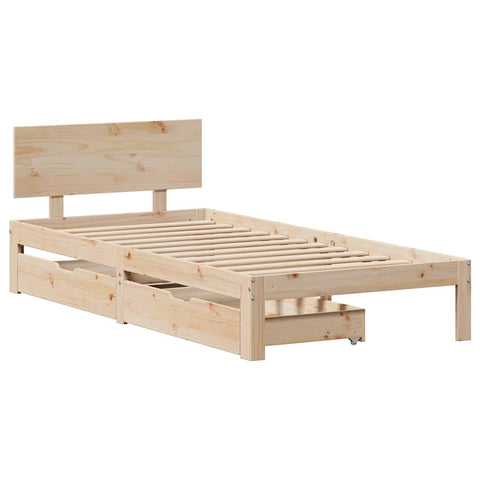 vidaXL Bed Frame with Drawers without Mattress 75x190 cm Small Single