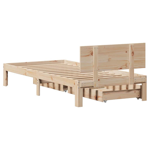vidaXL Bed Frame with Drawers without Mattress 75x190 cm Small Single