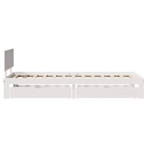 vidaXL Bed Frame with Drawers without Mattress White 100x200 cm