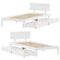 vidaXL Bed Frame with Drawers without Mattress White 100x200 cm