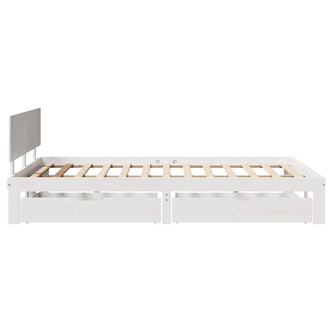 vidaXL Bed Frame with Drawers without Mattress White 120x200 cm