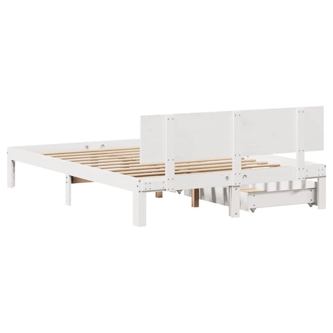 vidaXL Bed Frame with Drawers without Mattress White 120x200 cm