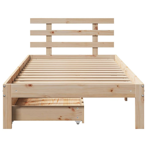 vidaXL Bed Frame with Drawers without Mattress 75x190 cm Small Single