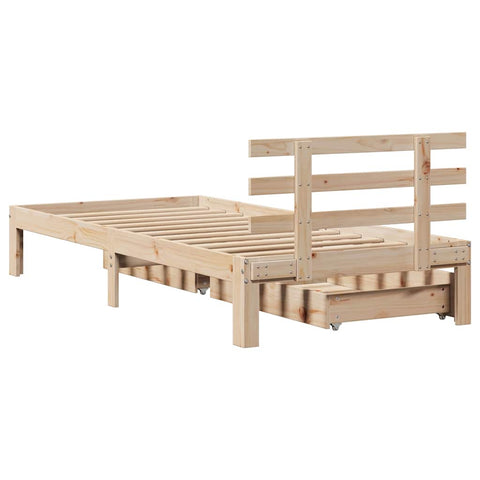 vidaXL Bed Frame with Drawers without Mattress 75x190 cm Small Single