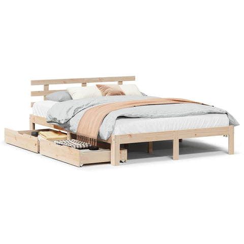 vidaXL Bed Frame with Drawers without Mattress 120x190 cm Small Double