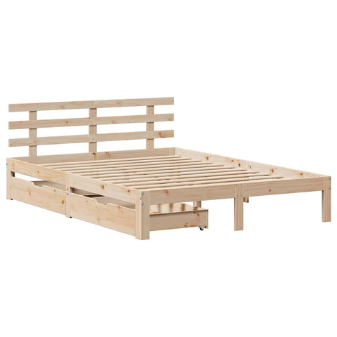 vidaXL Bed Frame with Drawers without Mattress 120x190 cm Small Double