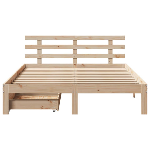 vidaXL Bed Frame with Drawers without Mattress 140x190 cm