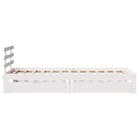vidaXL Bed Frame with Drawers without Mattress White90x200 cm