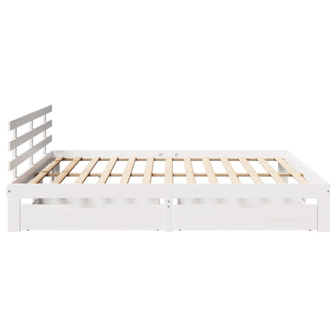 vidaXL Bed Frame with Drawers without Mattress White 200x200 cm