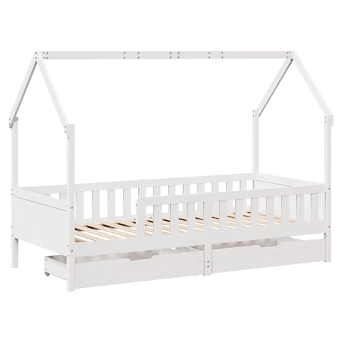 vidaXL Kids Bed Frame with Drawers without Mattress 90x200 cm Solid Wood