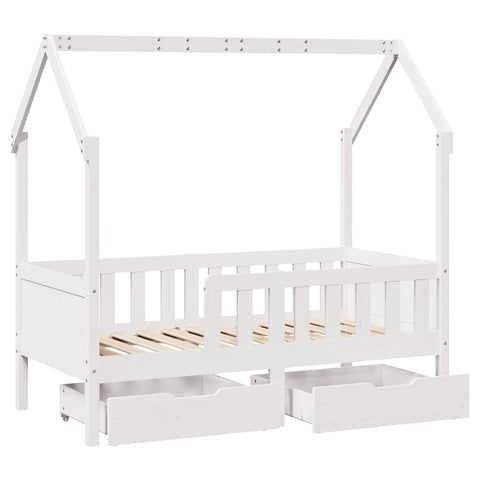 vidaXL Kids Bed Frame with Drawers without Mattress 80x160 cm Solid Wood