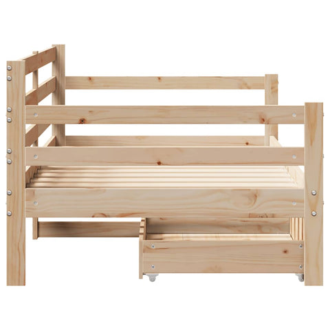 vidaXL Daybed with Drawers without Mattress White 80x200 cm Solid Wood