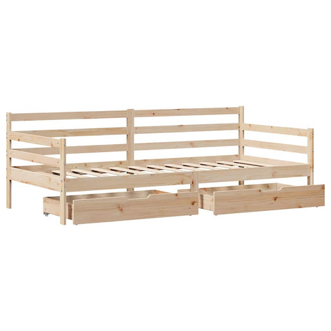 vidaXL Daybed with Drawers without Mattress White 80x200 cm Solid Wood