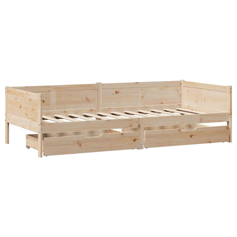 vidaXL Daybed with Drawers without Mattress 80x200 cm Solid Wood