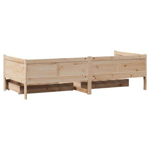 vidaXL Daybed with Drawers without Mattress 80x200 cm Solid Wood