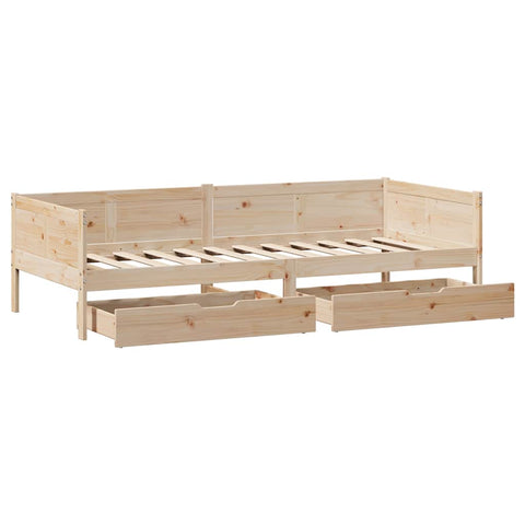 vidaXL Daybed with Drawers without Mattress 80x200 cm Solid Wood