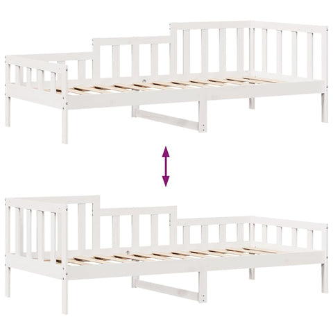 vidaXL Daybed with Drawers without Mattress White 90x190 cm Single Solid Wood
