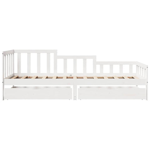vidaXL Daybed with Drawers without Mattress White 80x200 cm Solid Wood