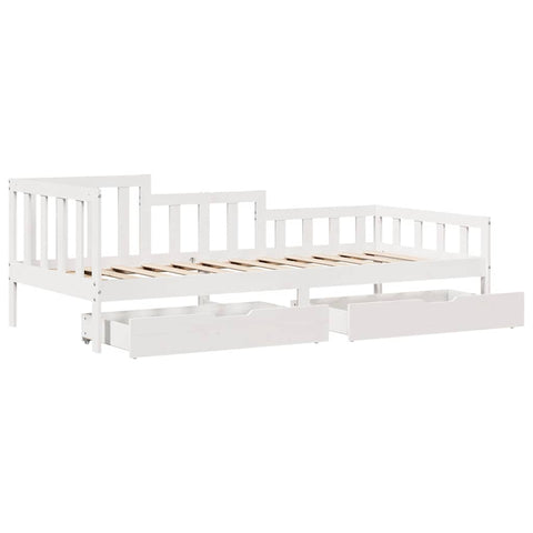 vidaXL Daybed with Drawers without Mattress White 80x200 cm Solid Wood