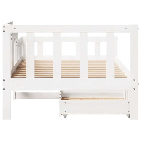 vidaXL Daybed with Drawers without Mattress White 80x200 cm Solid Wood