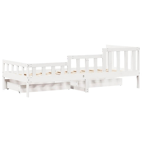 vidaXL Daybed with Drawers without Mattress White 80x200 cm Solid Wood