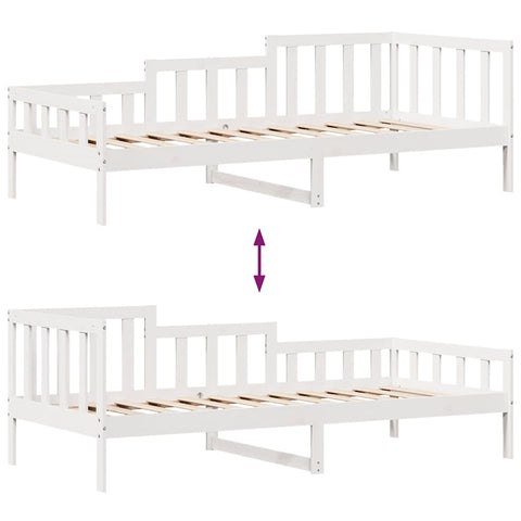 vidaXL Daybed with Drawers without Mattress White 80x200 cm Solid Wood